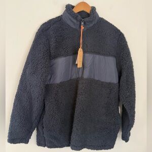 Weatherproof Anthracite dark charcoal gray fleece 1/4 zip up jacket size XL